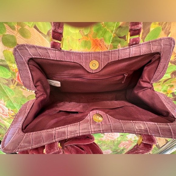 Ladies Who Lunch precious velvet boucle handbag retro vintage bow mauvelous - Picture 5 of 6